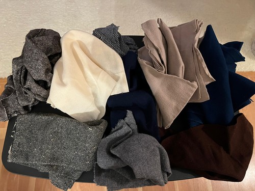 Wool fabric remnants lbs - wool,